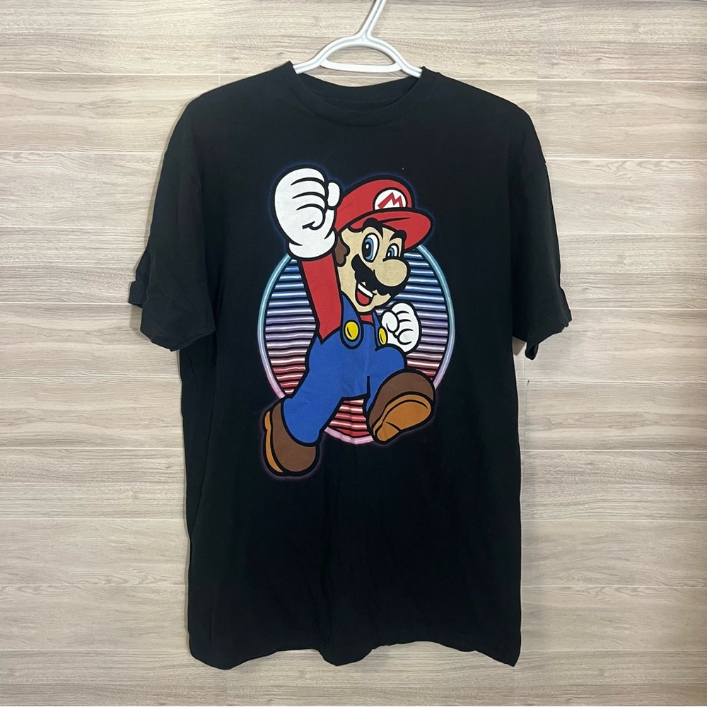 Super Mario XL Graphic Tee Black T  Shirt